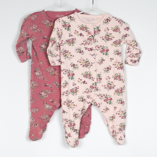 Up to 1 month
2 Pink Floral Onesies